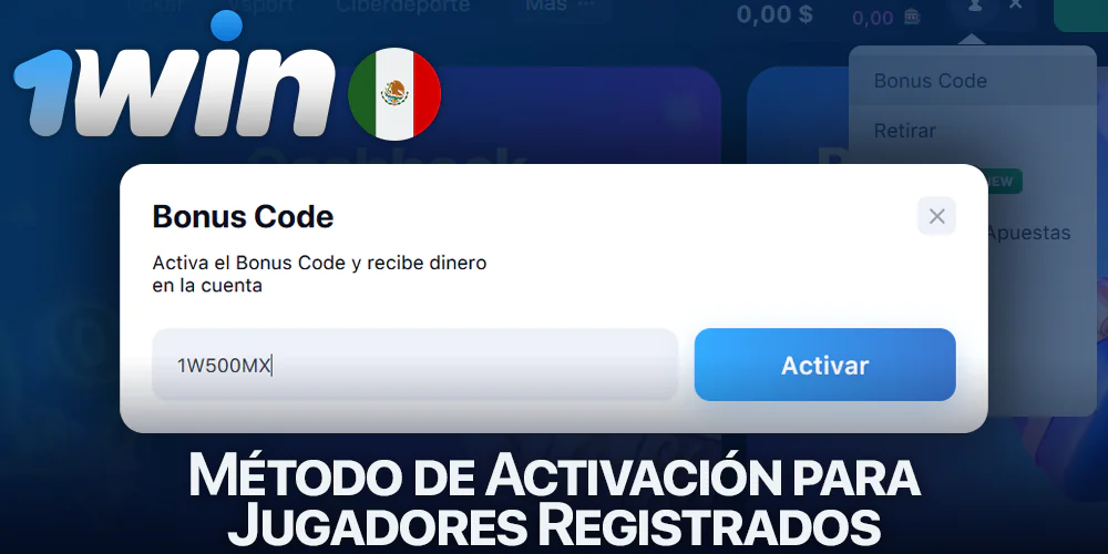Activación del código de bonificación para jugadores registrados en 1Win