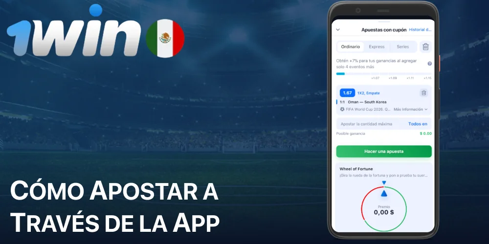 Instrucciones para apuestas deportivas en la aplicación 1win